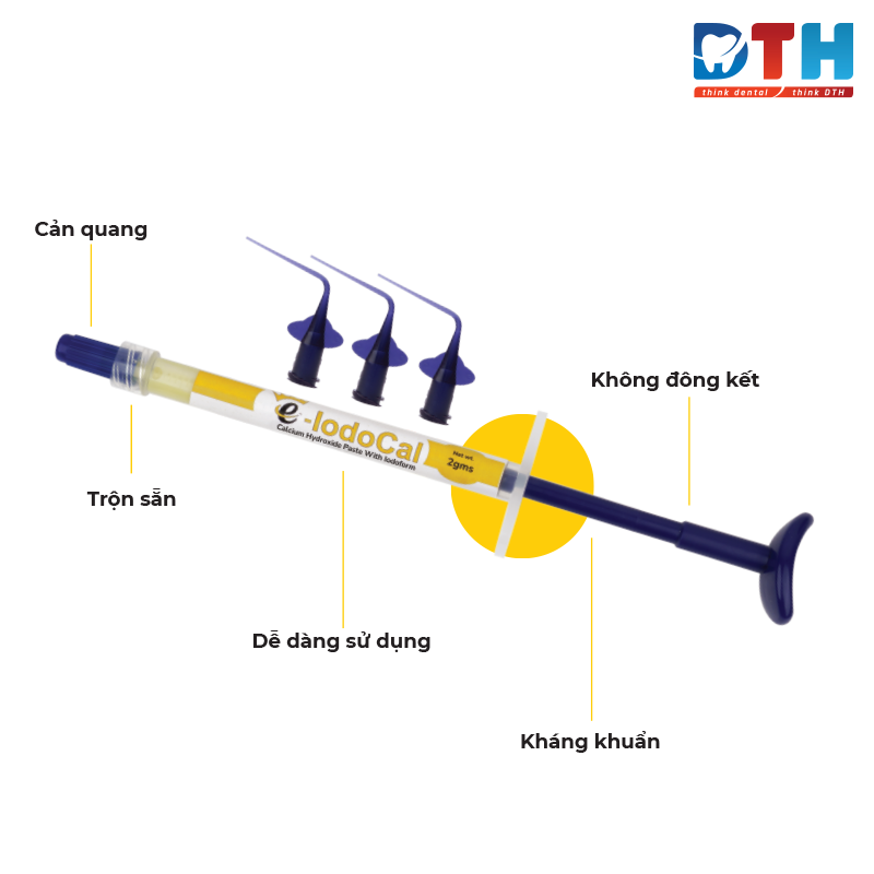 e-lodoCal – Bột canxi hydroxit iodoform trộn sẵn